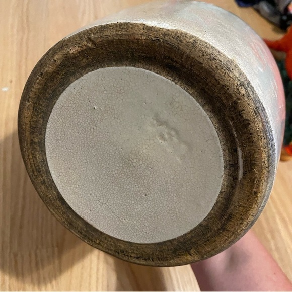 Vintage Stoneware Pottery Pitcher USA Brown Tan Crock Farmhouse Water Jug Milk - Picture 5 of 7